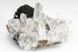 Quartz Crystals On Sparkling Bladed Hematite - Lechang Mine #226001-2